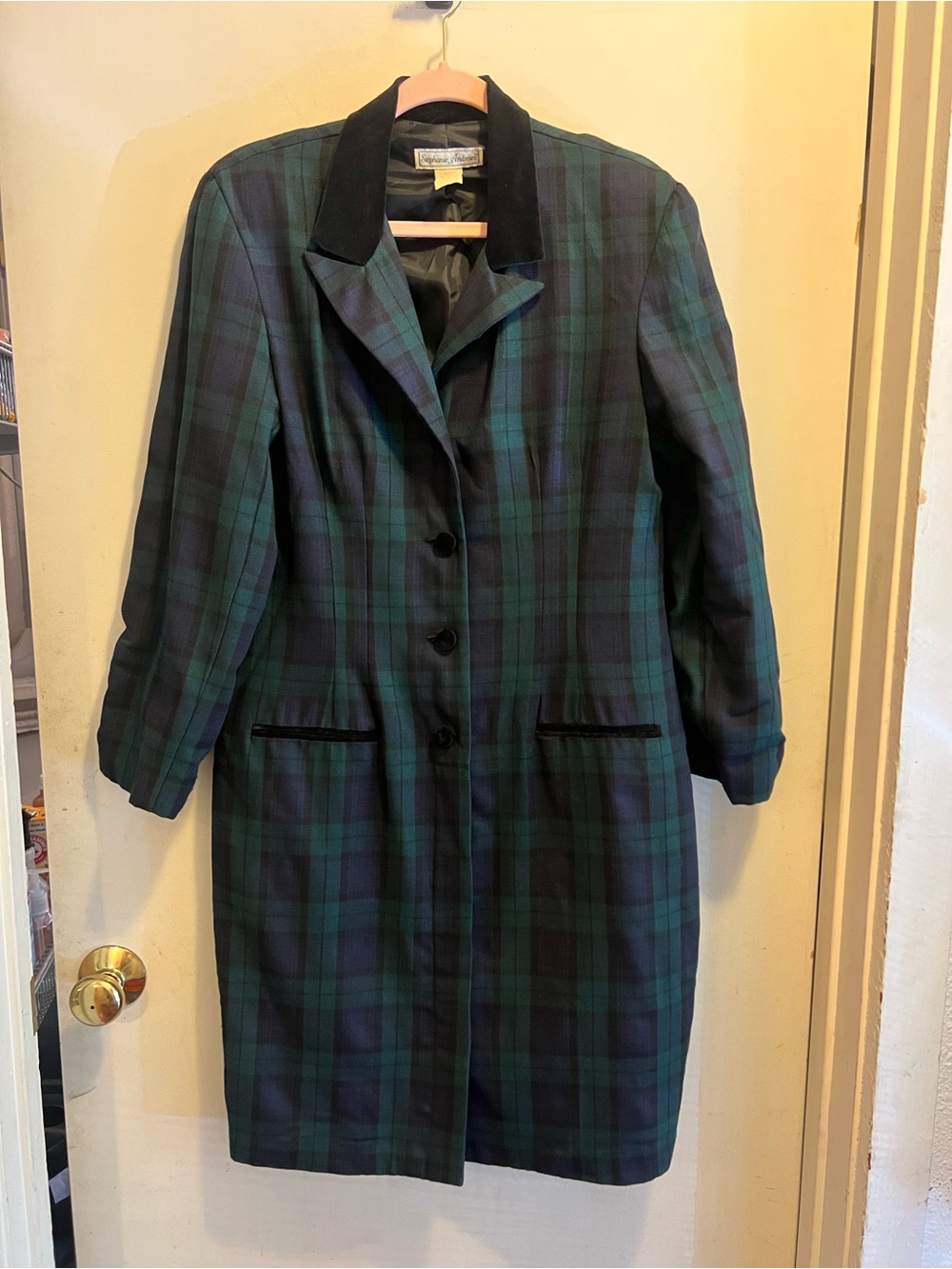 Vintage 90’s Stephanie Andrews Plaid Button Up Coat 🧥